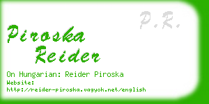 piroska reider business card